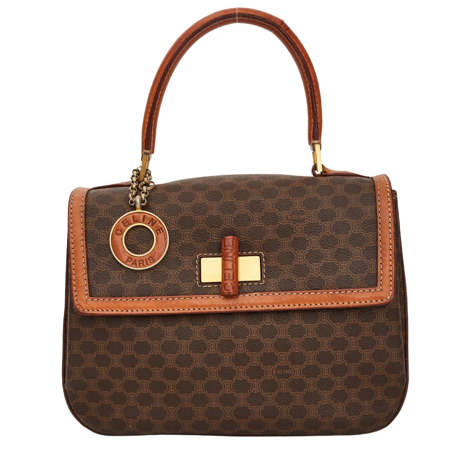 CELINE VINTAGE PARIS KELLY HANDBAG 1994