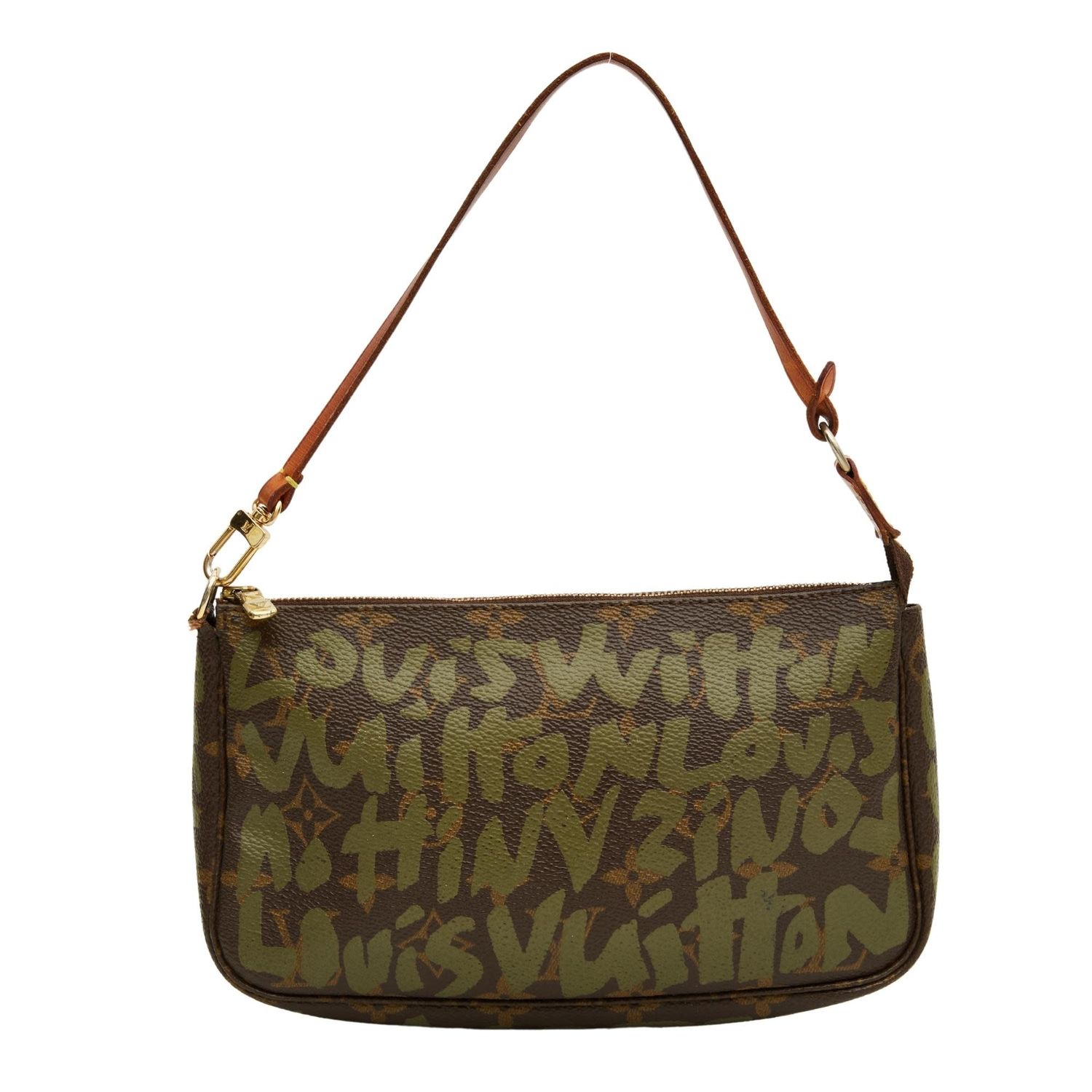 LOUIS VUITTON VINTAGE MONOGRAM POCHETTE ACCESSORIES GRAFFITI GREEN (2001)