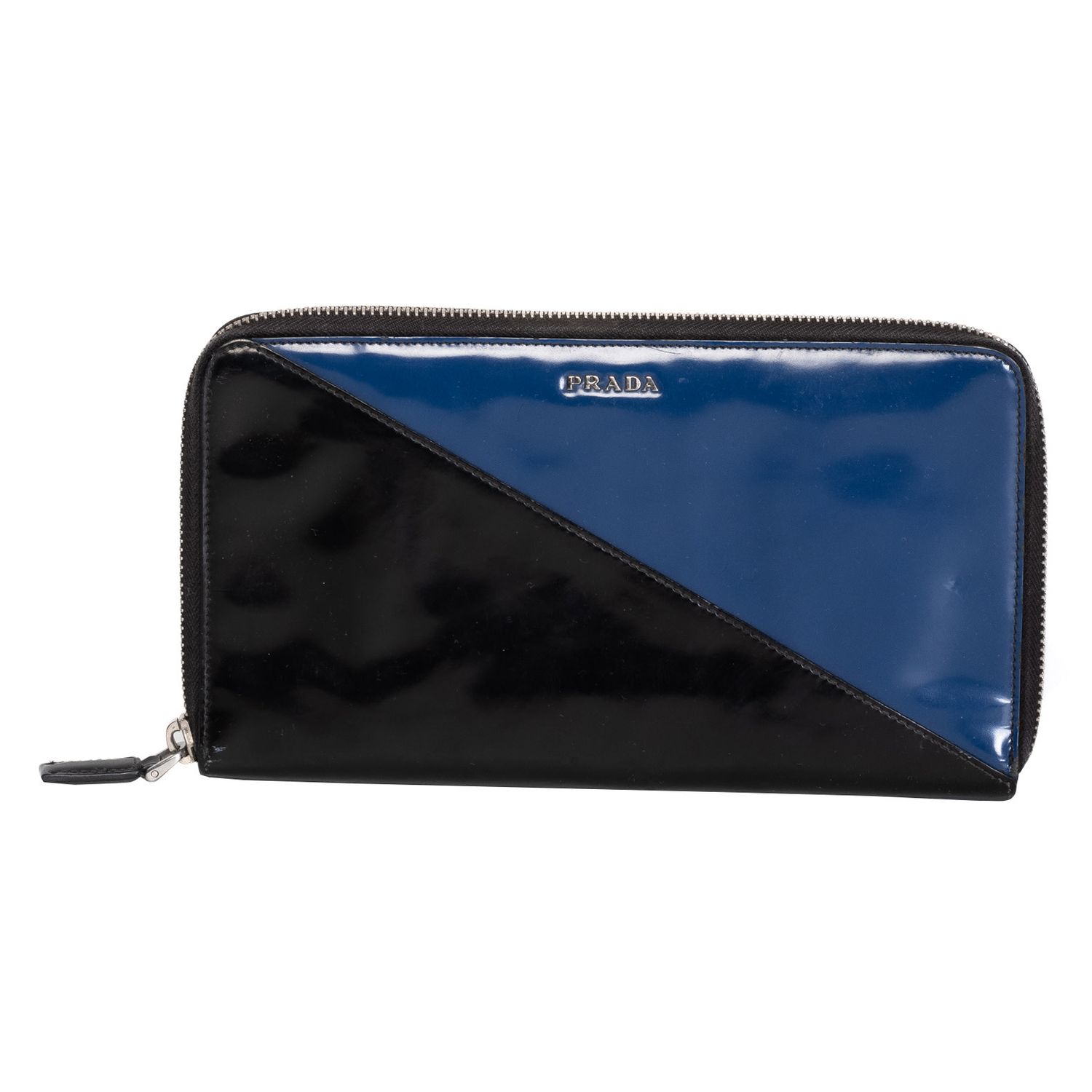 PRADA BI COLOR ZIP AROUND LONG WALLET