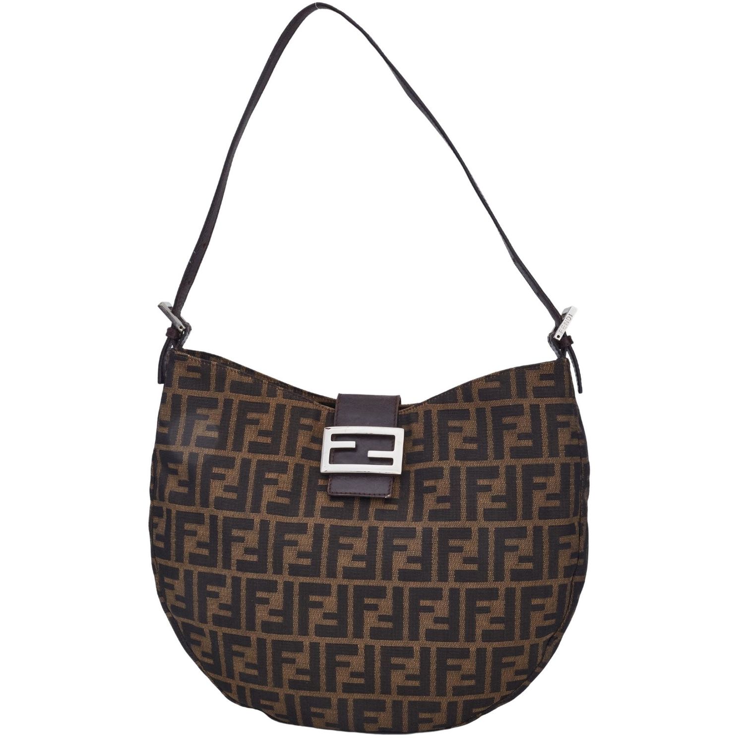 FENDI VINTAGE ZUCCA CROISSANT HOBO BAG