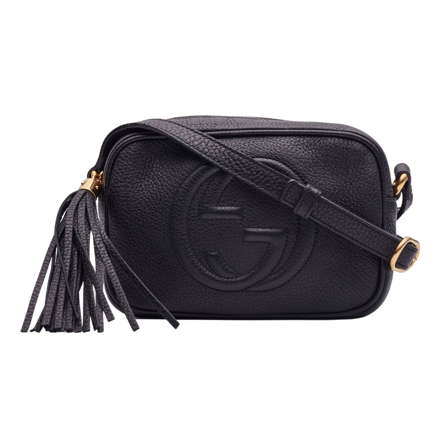 GUCCI BLACK LEATHER SOHO DISCO CAMERA BAG MINI