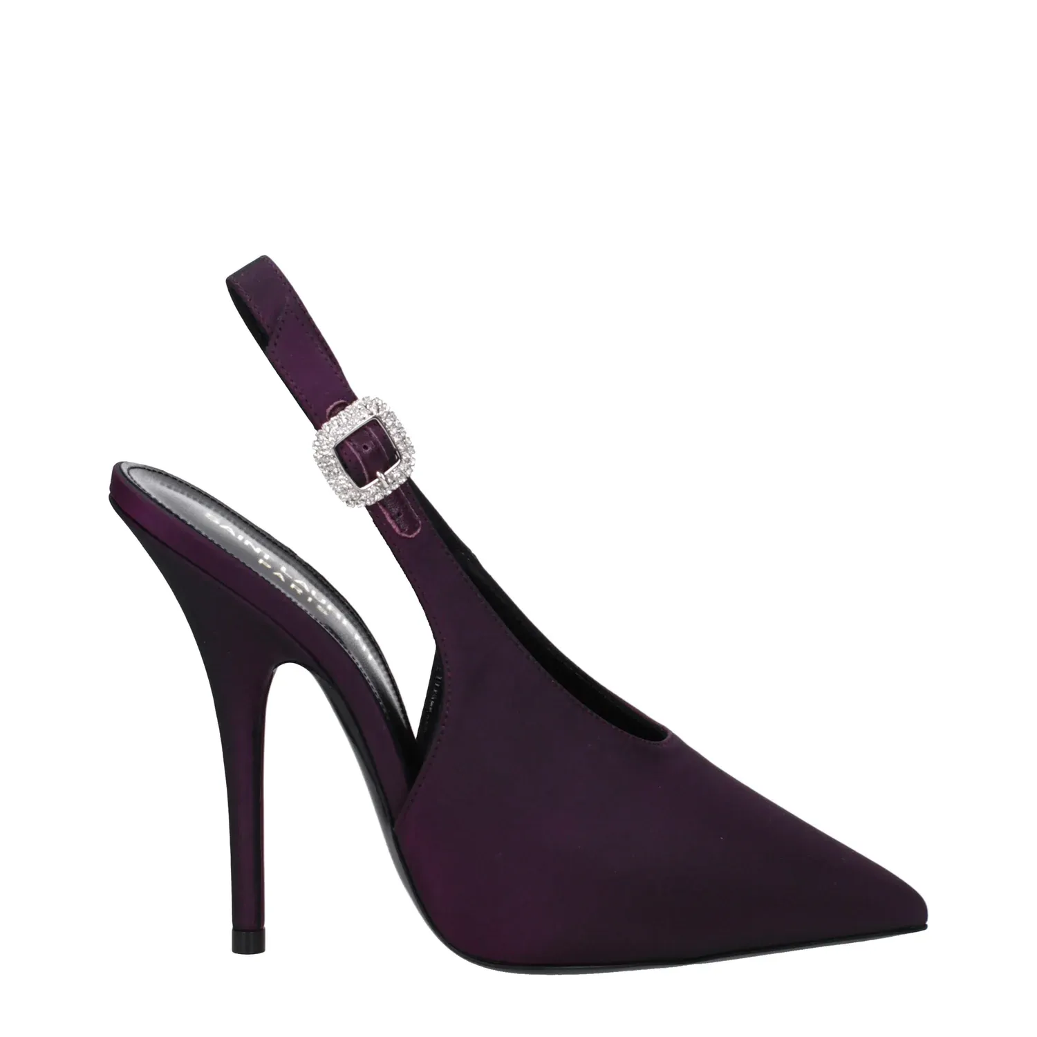 SAINT LAURENT YASMEEN SATIN PUMP PRUNE