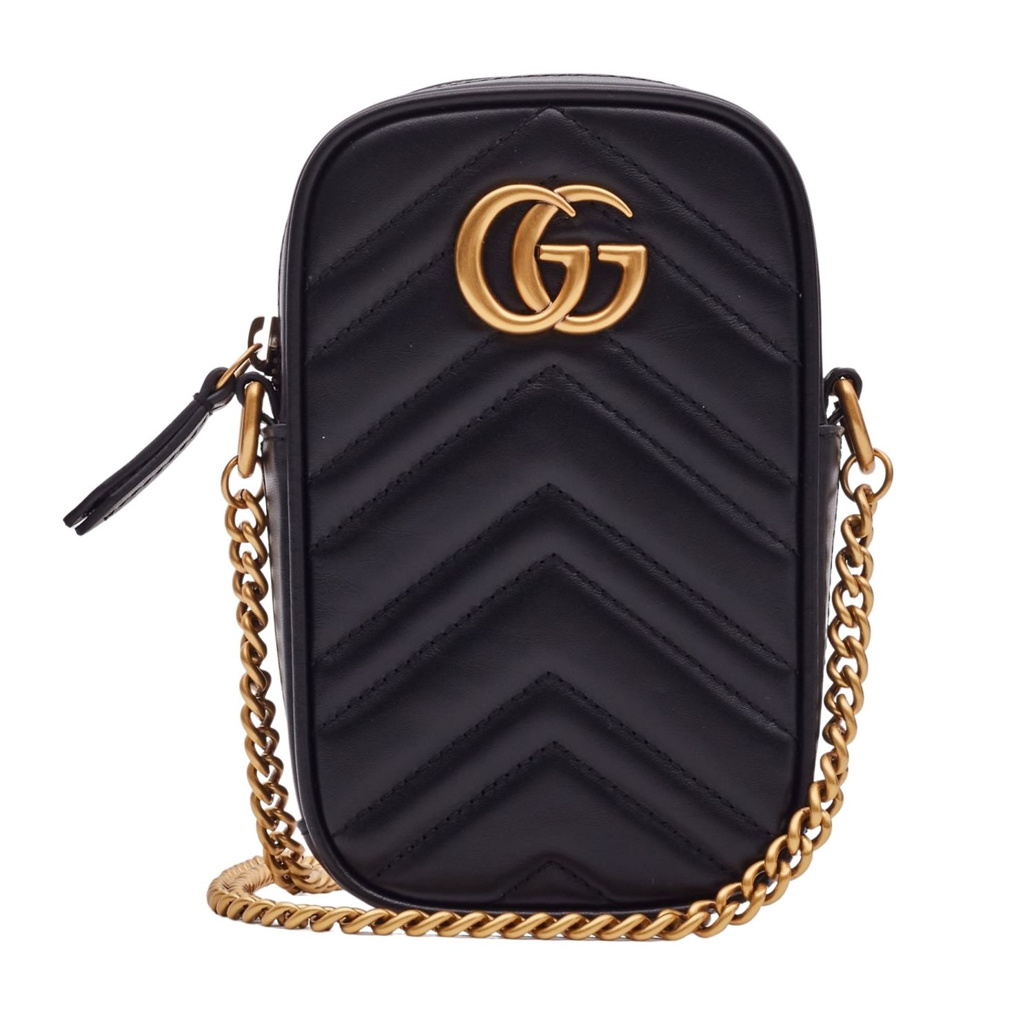 GUCCI GG MARMONT BLACK MINI CROSSBODY BAG (598597)