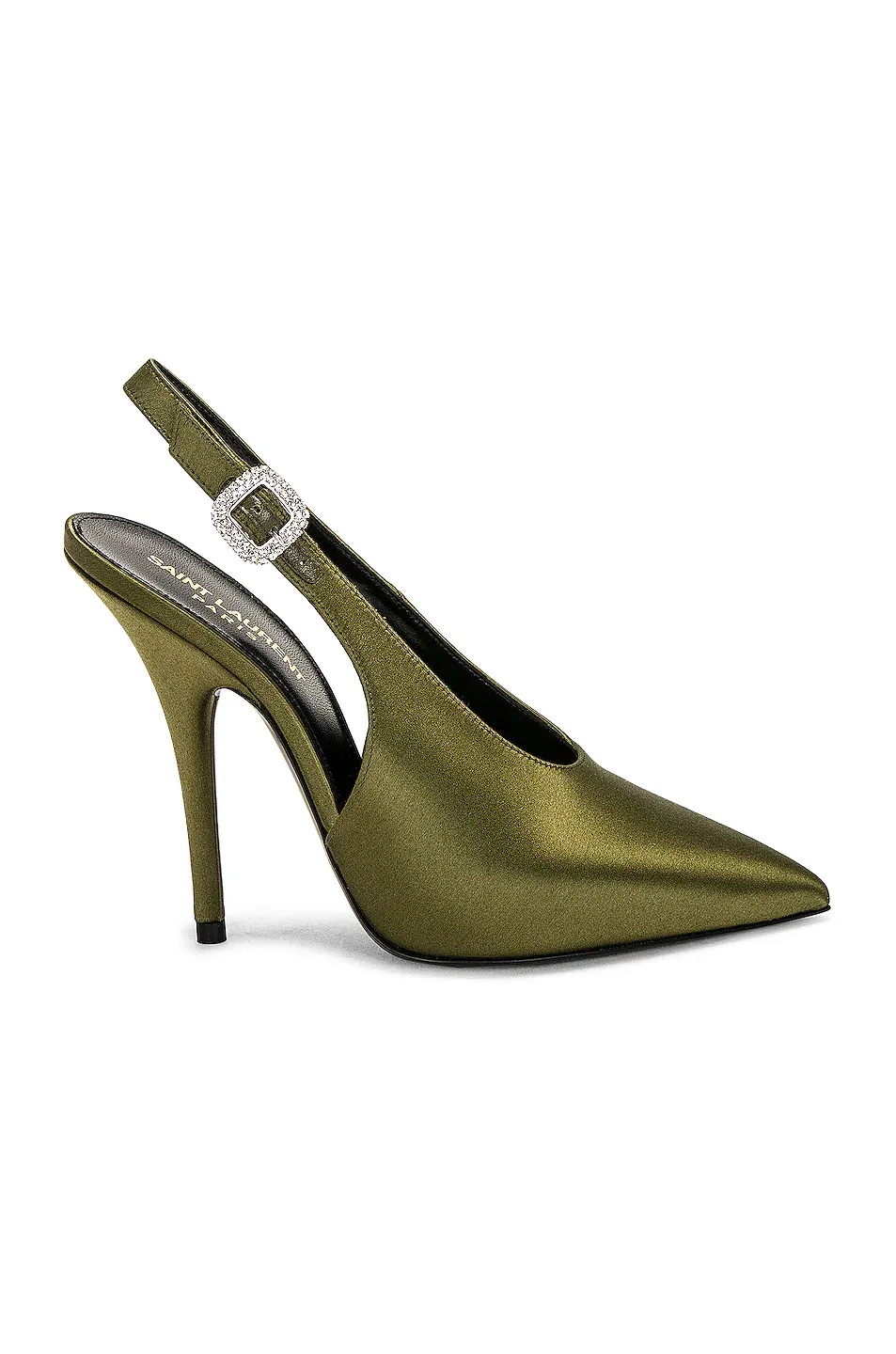 SAINT LAURENT YASMEEN SATIN PUMP OUTCRY GREEN