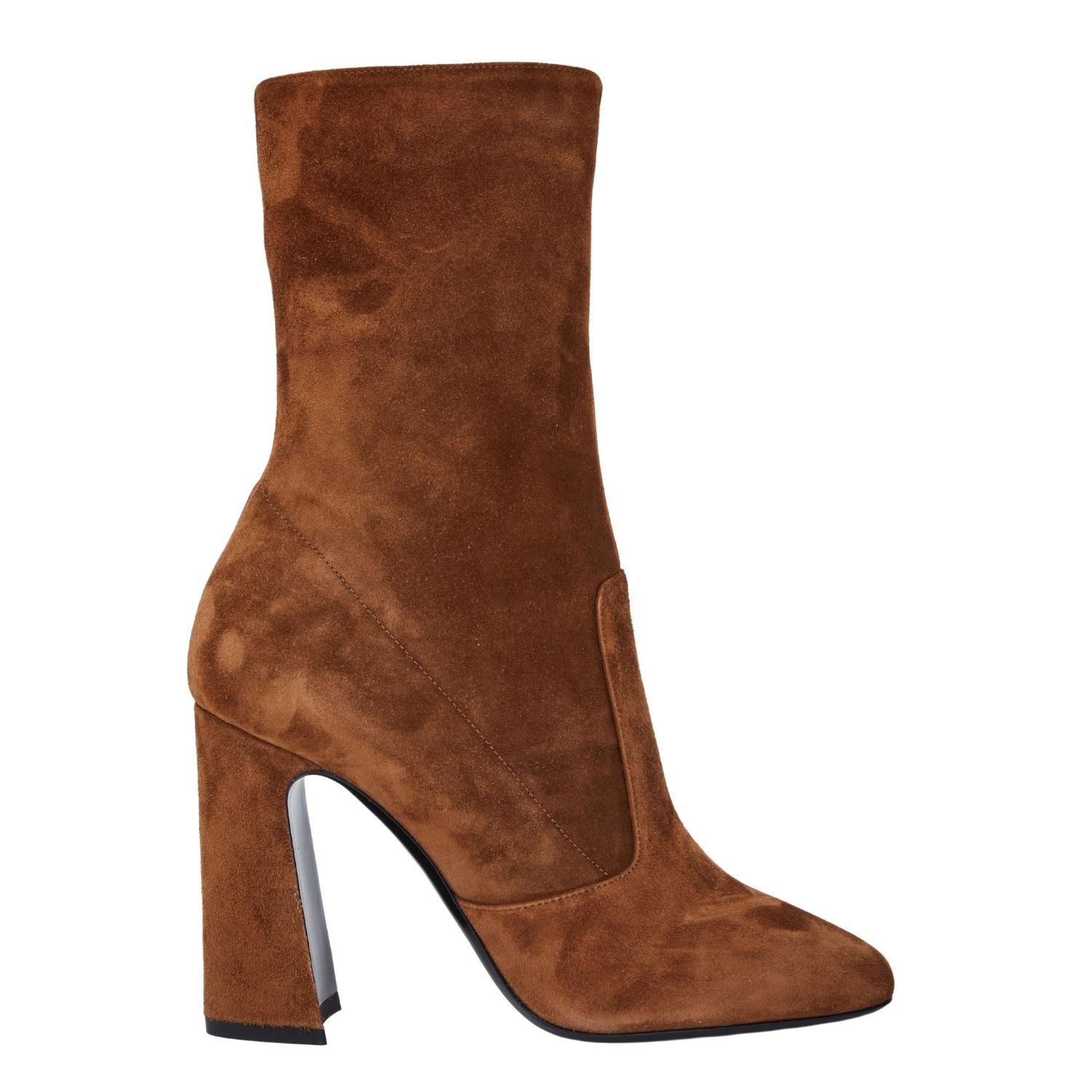 SAINT LAURENT MADDIE SUEDE HEELED ANKLE BOOTS (606297) EU 38