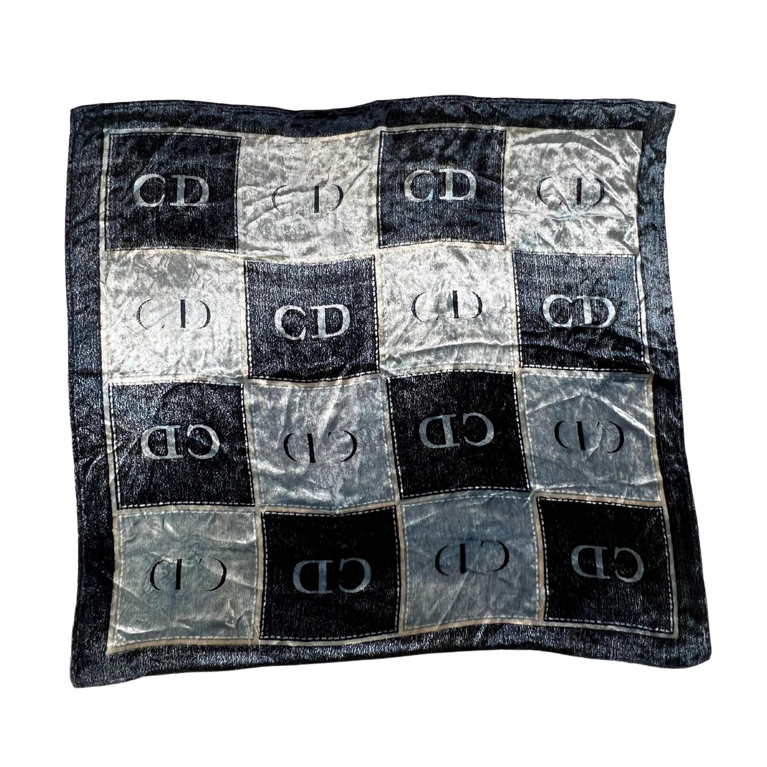 DIOR CD LOGO VELOUR SCARF BLUE