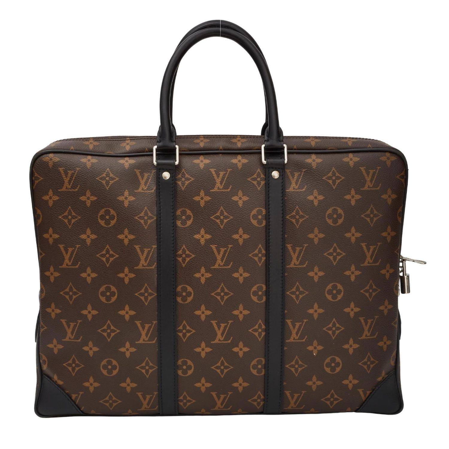 LOUIS VUITTON MONOGRAM MACASSAR PORTE DOCUMENTS VOYAGE BRIEFCASE BAG