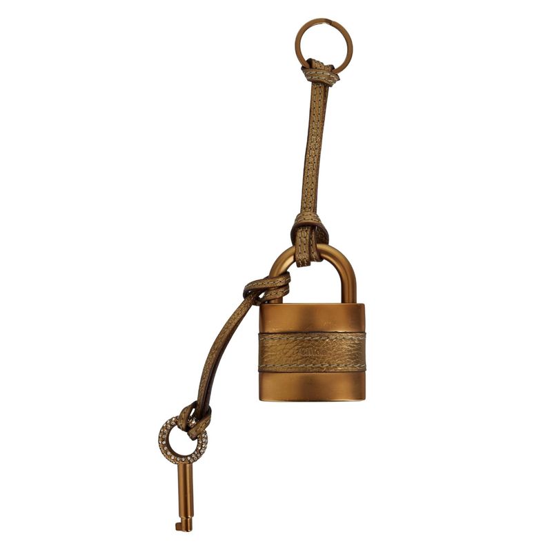 CHLOE GOLD KEY AND PADLOCK KEYCHAIN