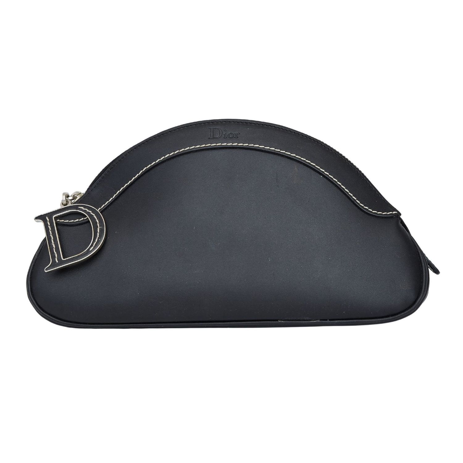 DIOR VINTAGE BLACK D CHARM MAKEUP CLUTCH COSMETIC BAG (2005)