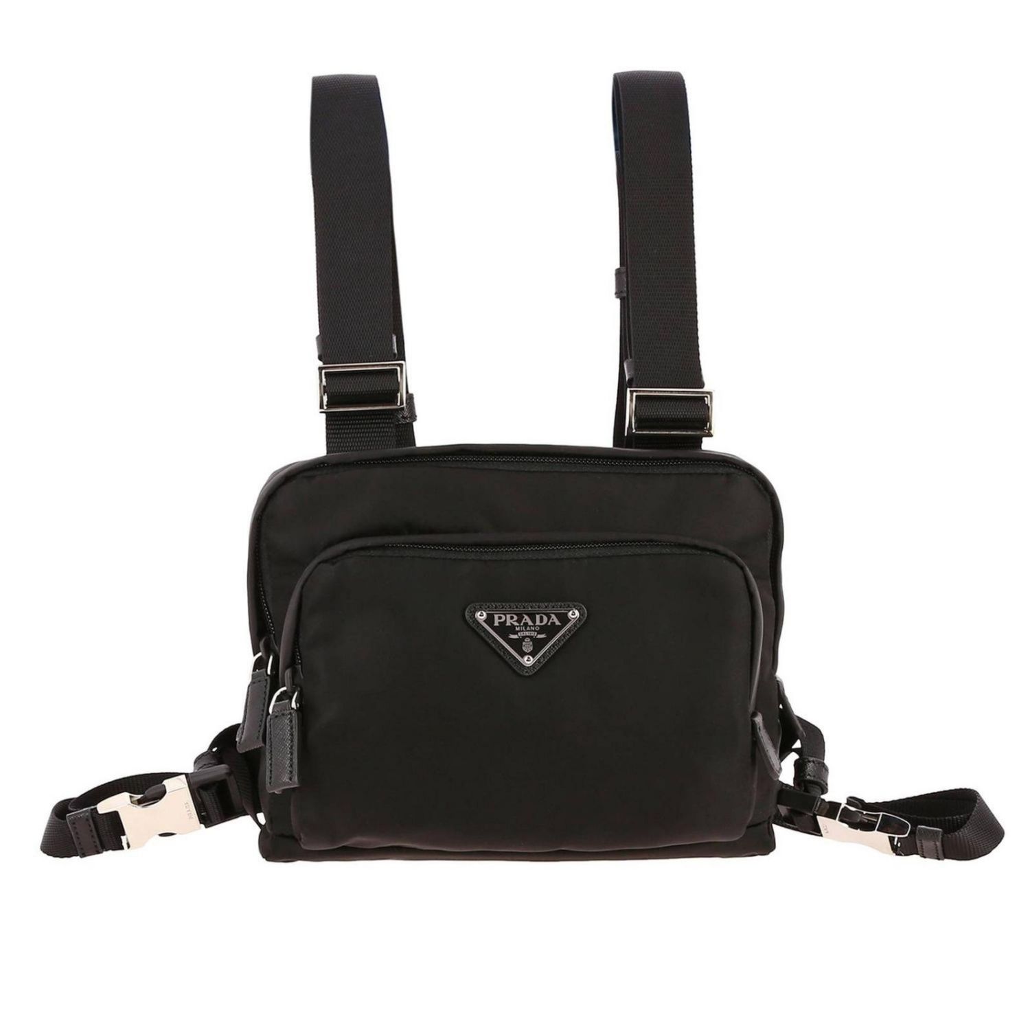 PRADA BLACK NYLON CAMERA HARNESS VEST BAG (2VL014)