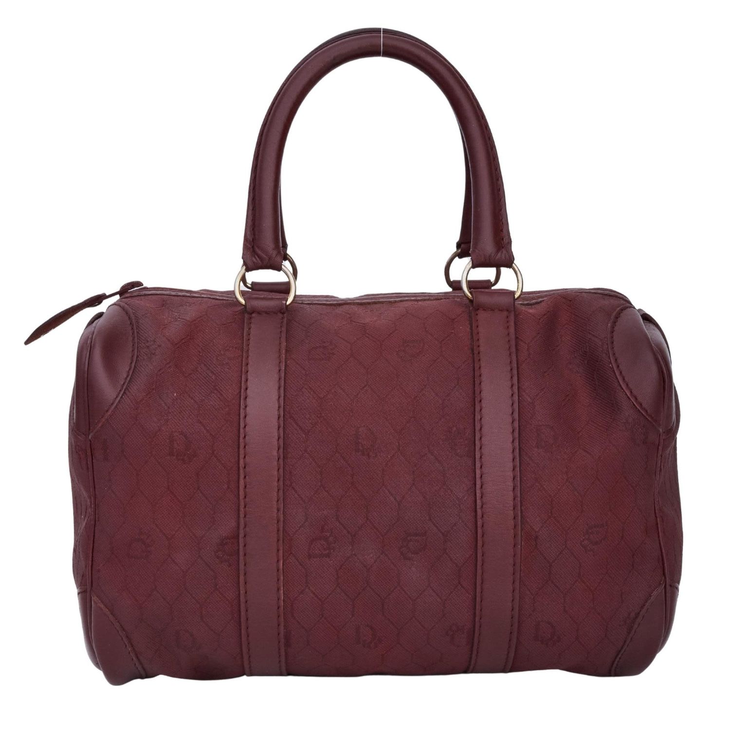 DIOR VINTAGE BURGUNDY BOSTON BOWLER BAG