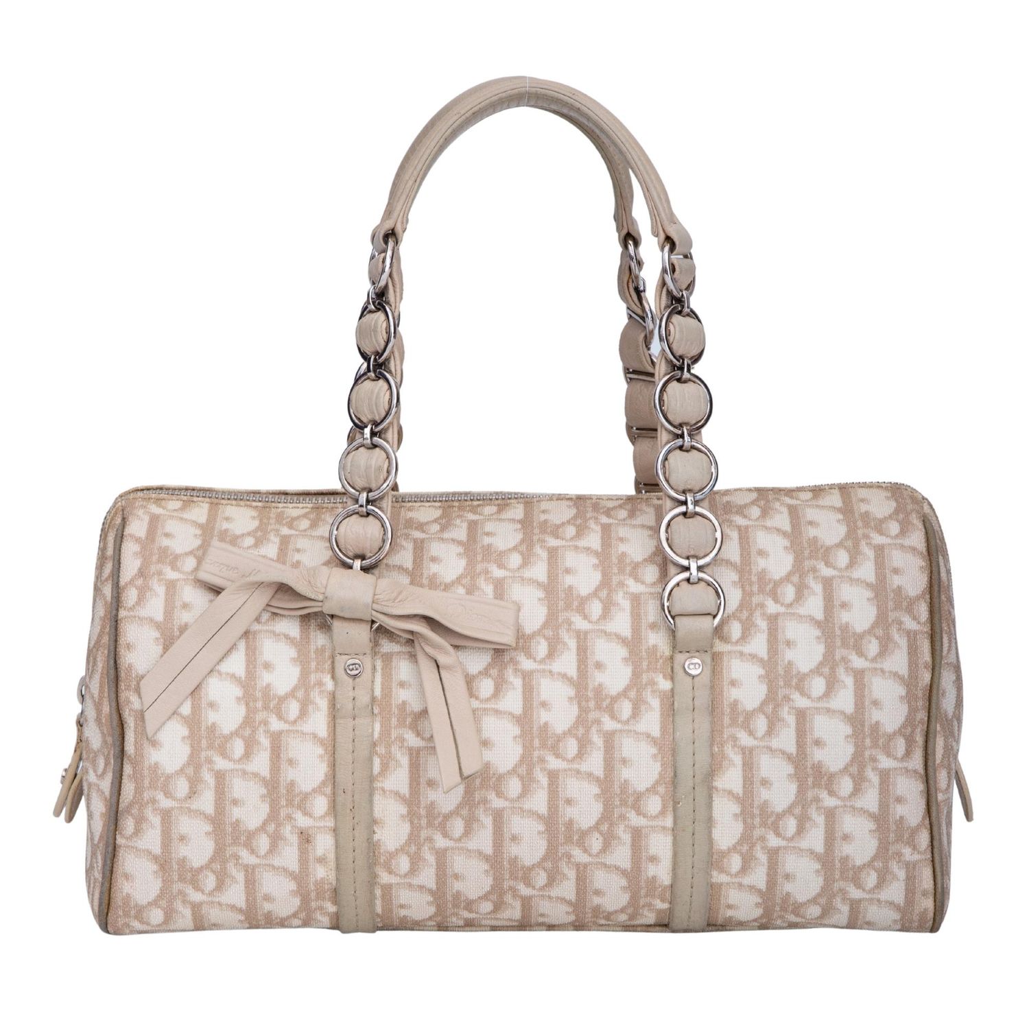 DIOR DIORISSIMO TROTTER ROMANTIQUE BEIGE BOSTON HANDBAG (2006)