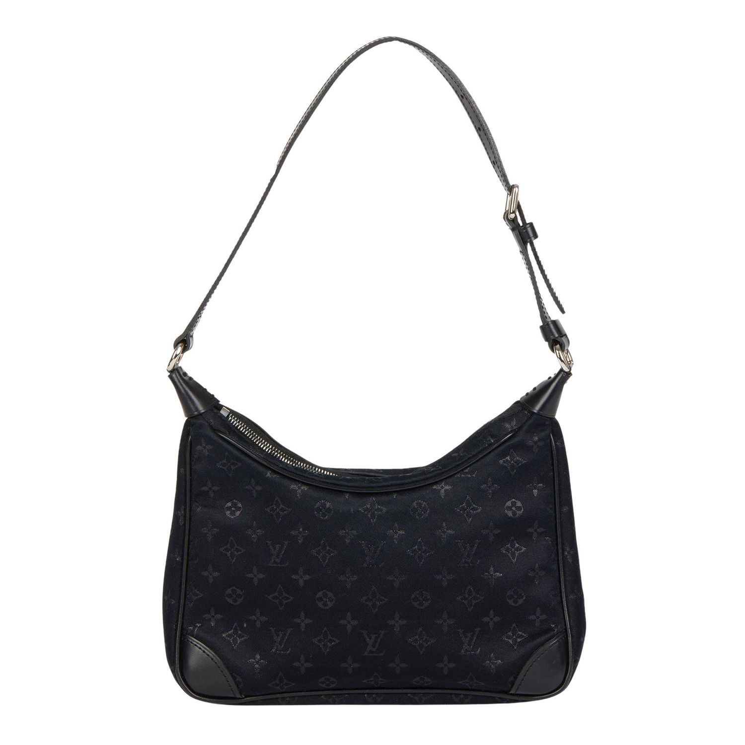 LOUIS VUITTON VINTAGE BLACK MONOGRAM SATIN MINI BOULOGNE (2002)