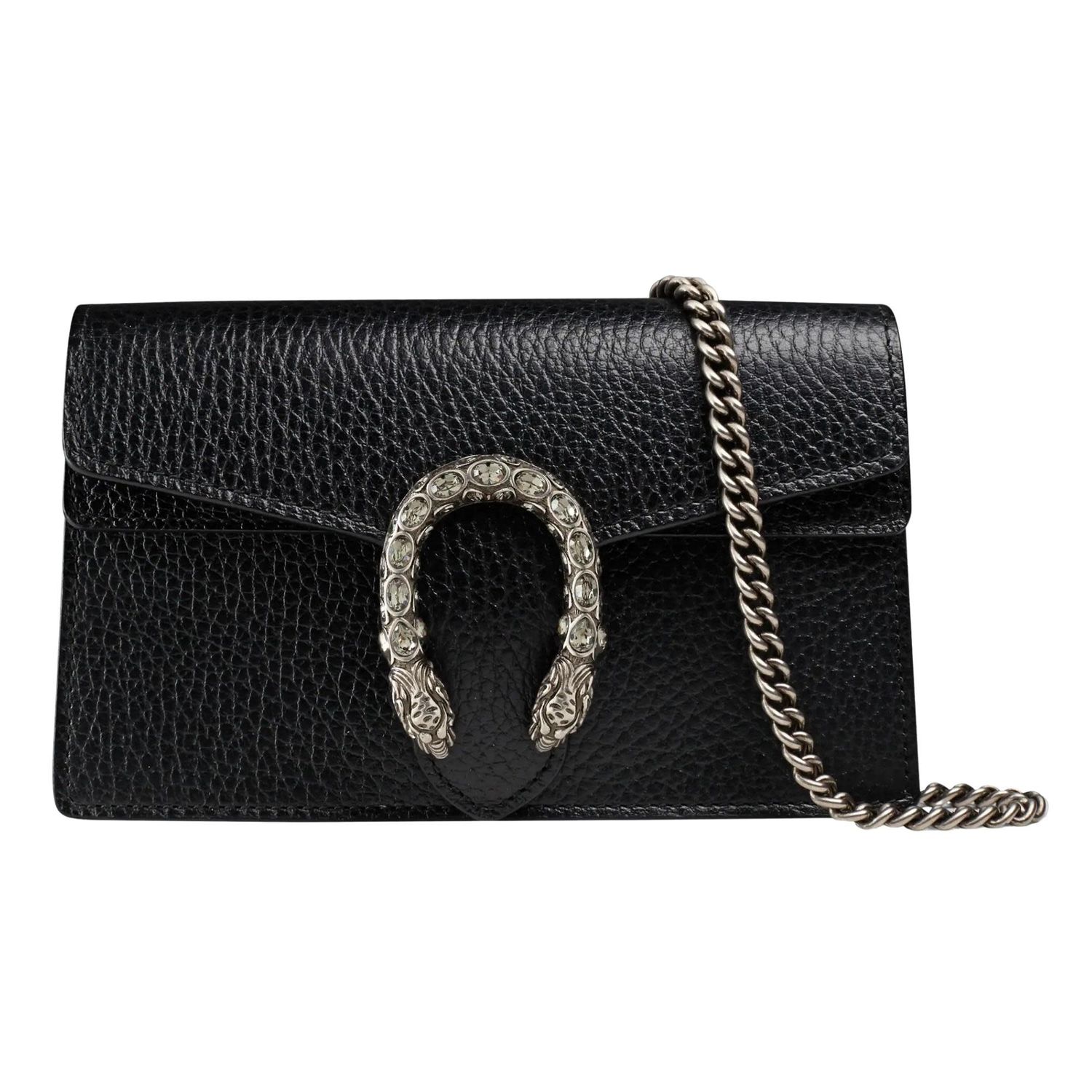 GUCCI SUPER MINI DIONYSUS BLACK LEATHER BAG
