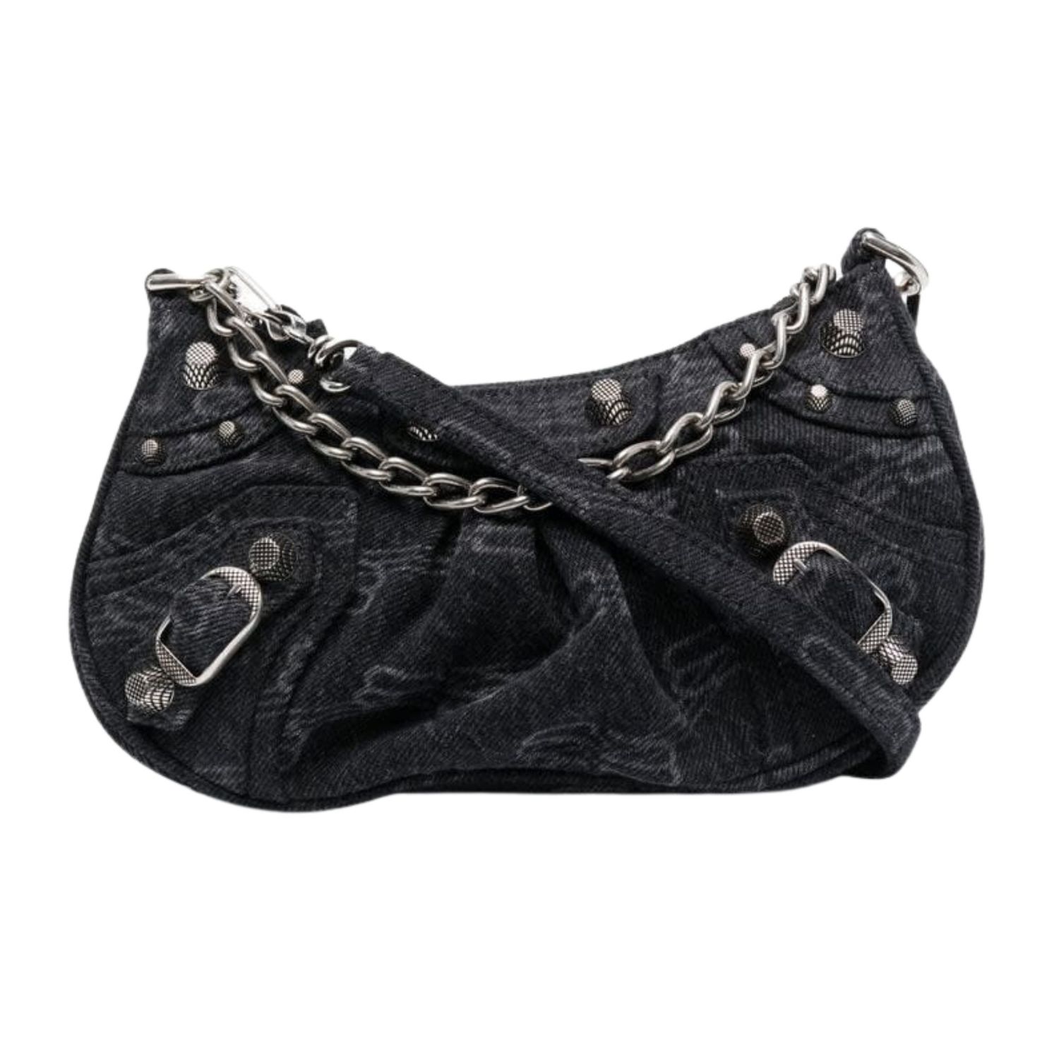 BALENCIAGA LE CAGOLE MINI BLACK DENIM BAG