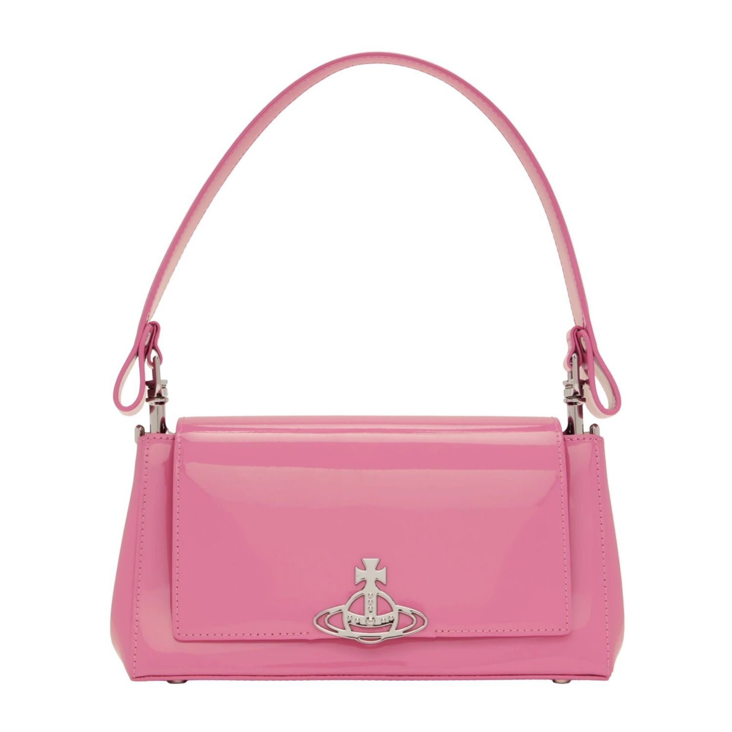 VIVIENNE WESTWOOD PINK PATENT LEATHER HAZEL BAG MEDIUM