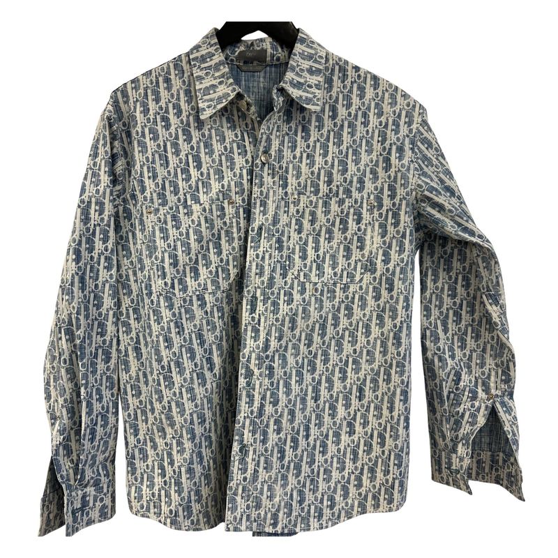 DIOR DIORISSIMO LONG SLEEVE DENIM BUTTON UP SHIRT