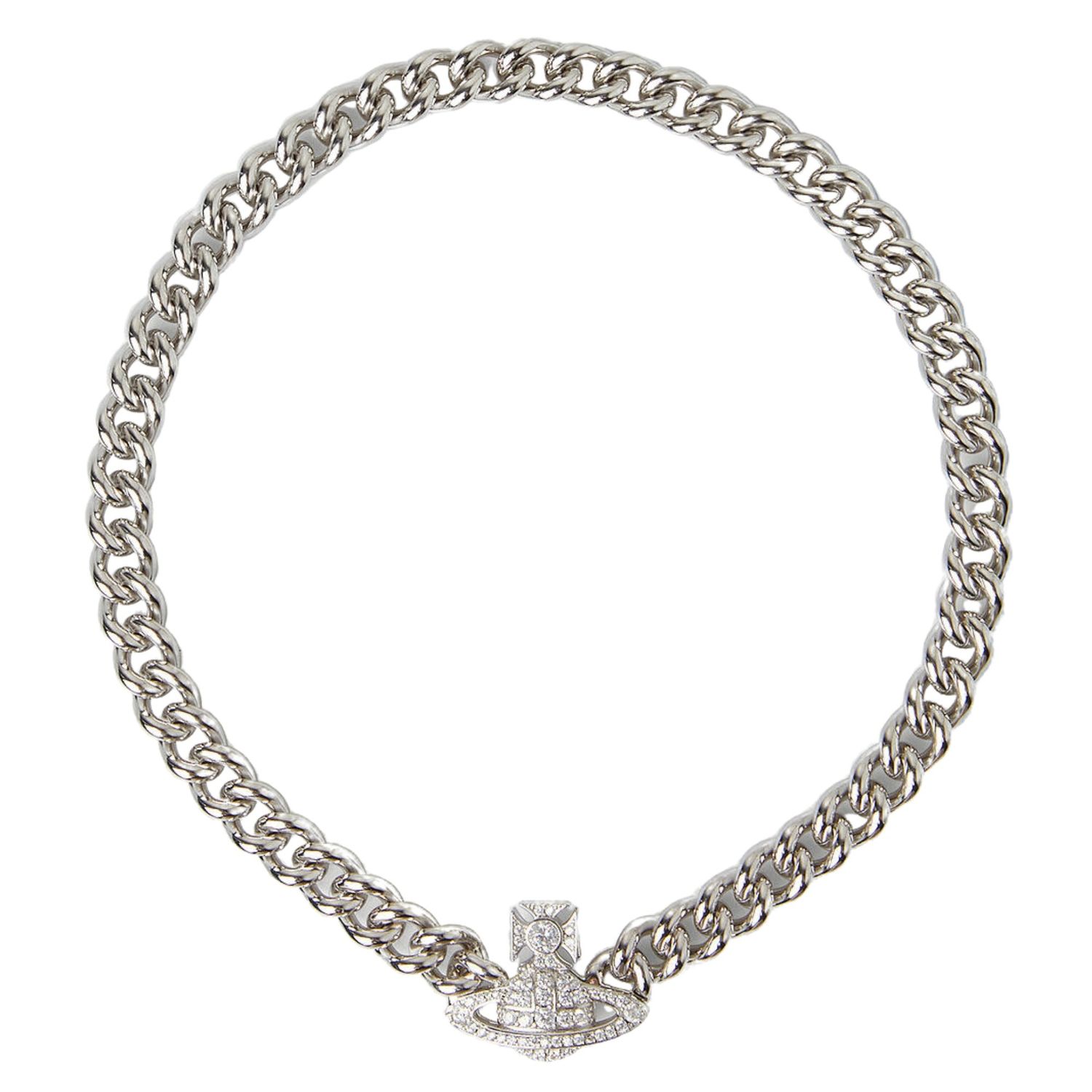 VIVIENNE WESTWOOD GRAZIELLA SILVER CHAIN CHOKER