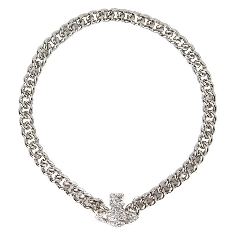 VIVIENNE WESTWOOD GRAZIELLA SILVER CHAIN CHOKER