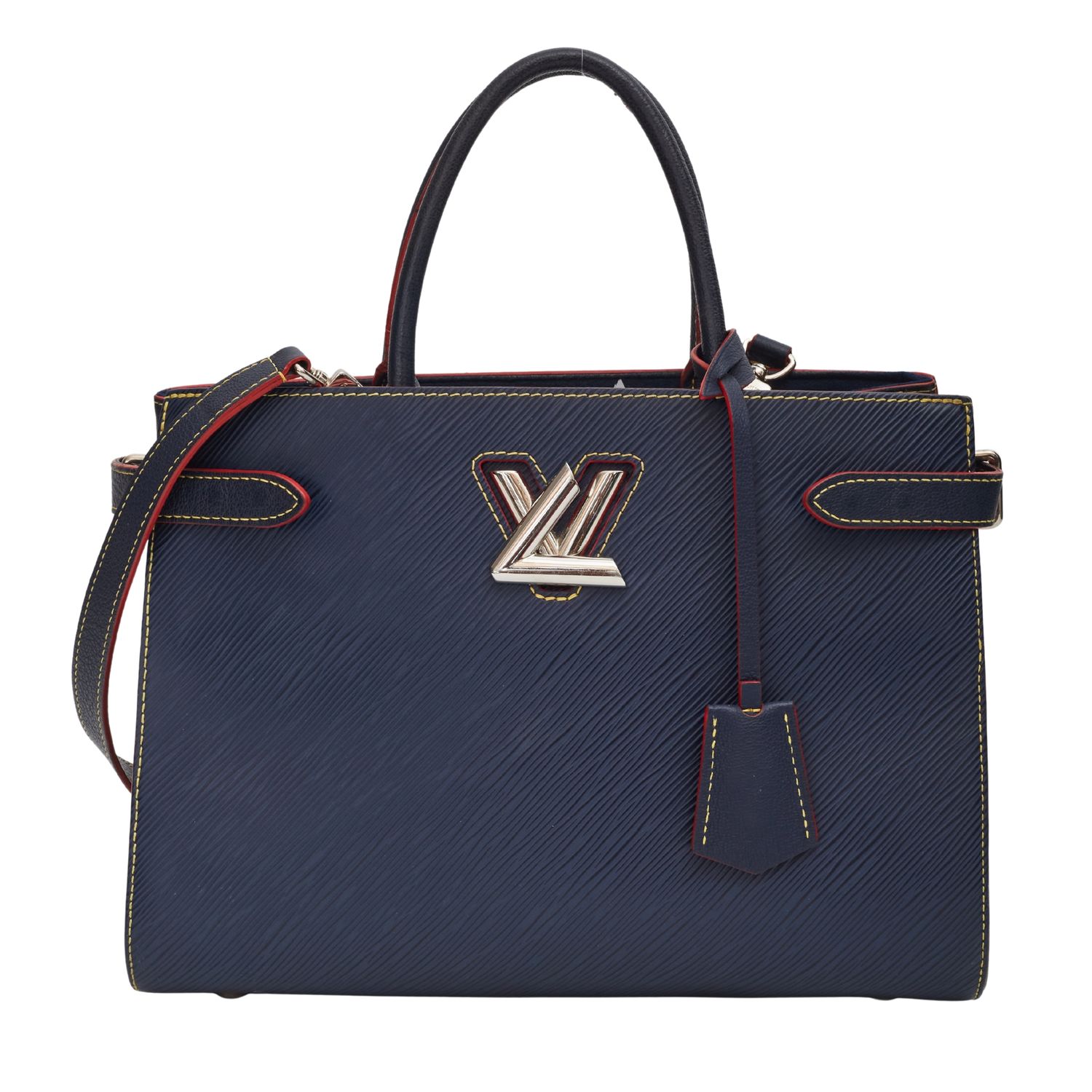 LOUIS VUITTON INDIGO COQUELICOT EPI LEATHER DARK BLUE TWIST TOTE (2018)