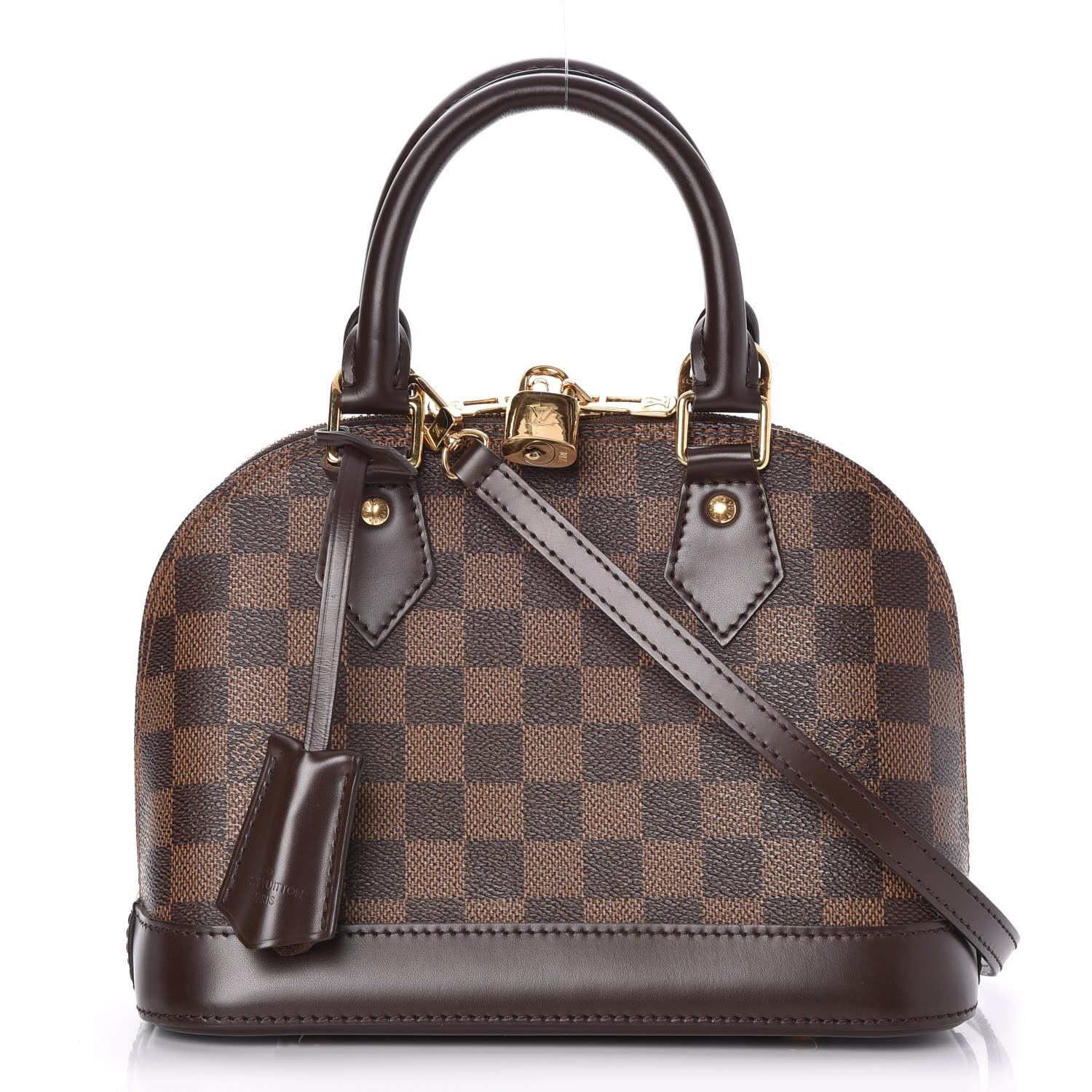 LOUIS VUITTON DAMIER EBENE ALMA BB HANDBAG