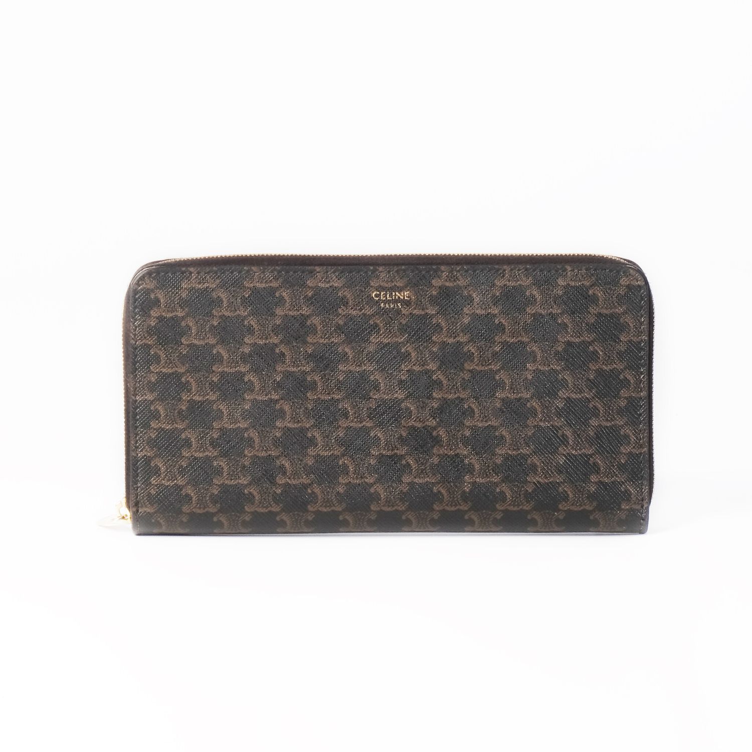 CELINE TRIOMPHE WALLET LOGO PRINTED FULL ZIPPER