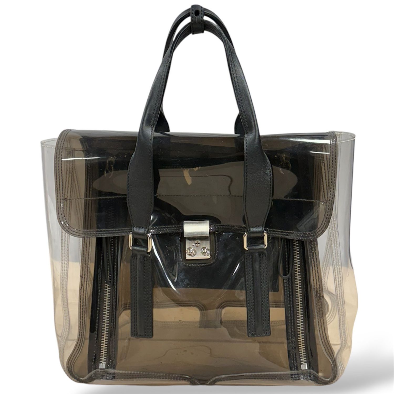 3.1 PHILLIP LIM PASHLI CLEAR &amp; BLACK SATCHEL BAG