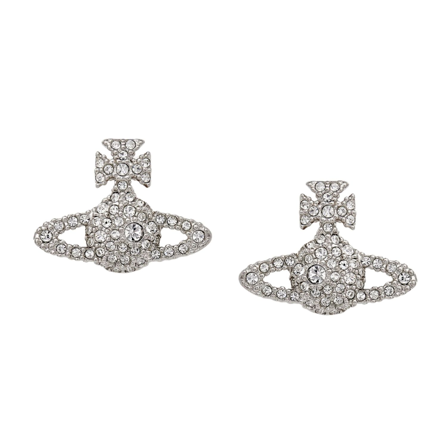 VIVIENNE WESTWOOD GRACE BAS RELIEF STUD EARRINGS SILVER