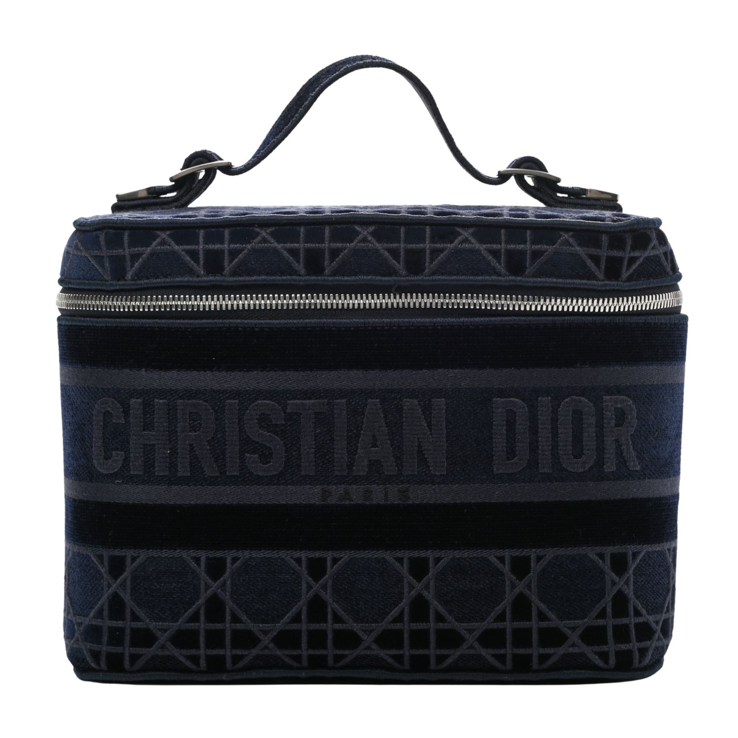 DIOR VELVET CANNAGE DIORTRAVEL VANITY CASE BLUE (2020)