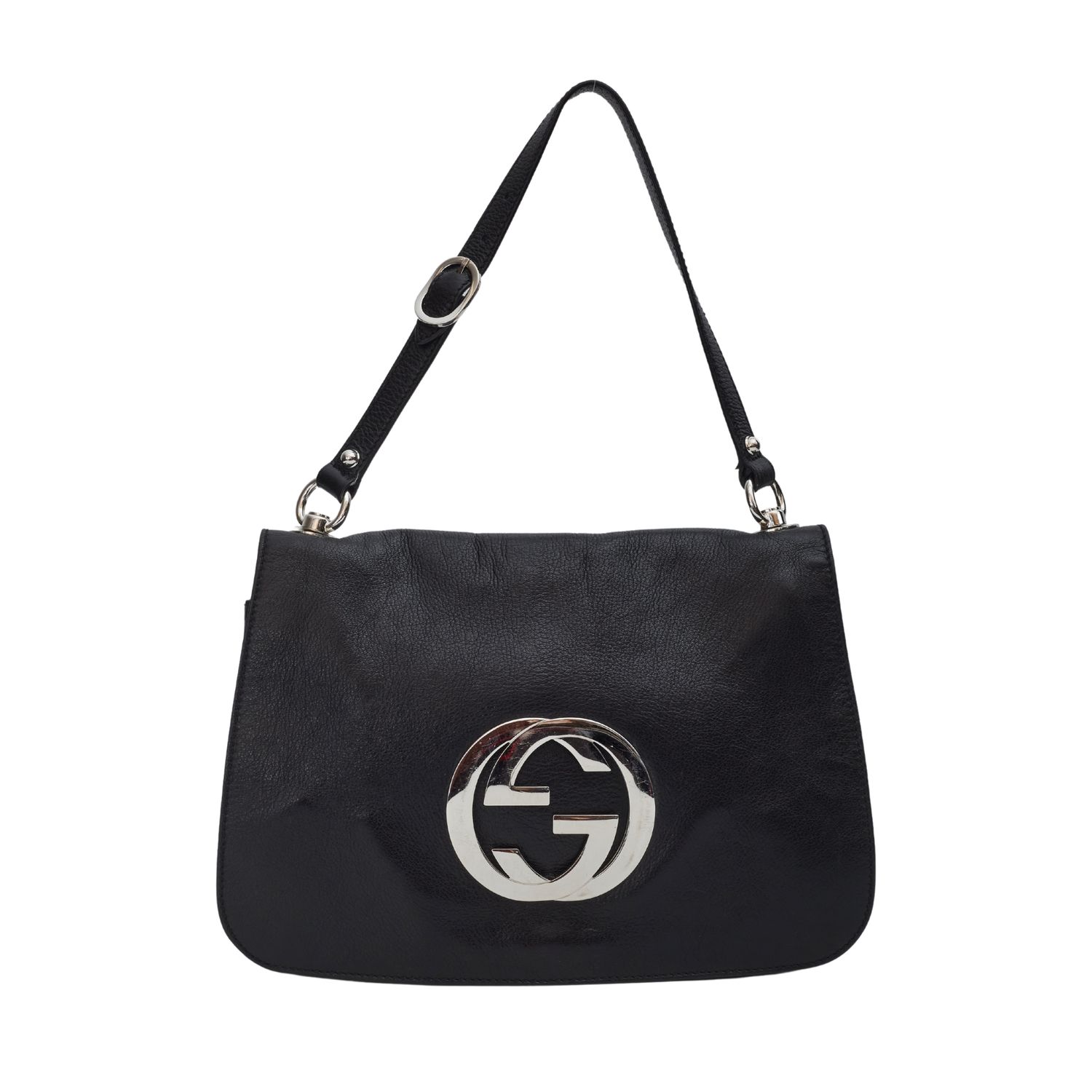 GUCCI LEATHER BLONDIE MEDIUM FLAP BLACK (115746)