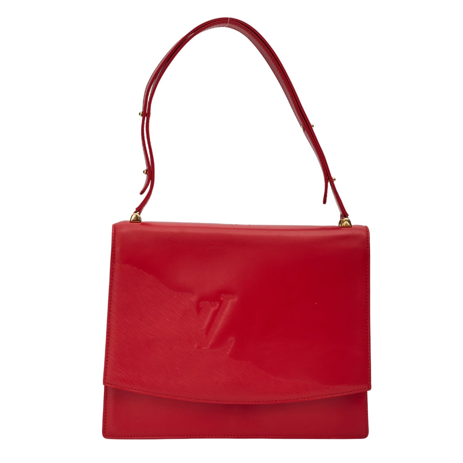 LOUIS VUITTON DELPHES VINTAGE OPERA LINE RED LEATHER SHOULDER BAG