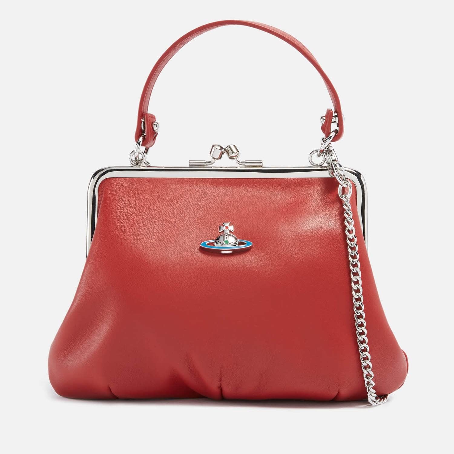 VIVIENNE WESTWOOD RED LEATHER GRANNY FRAME BAG