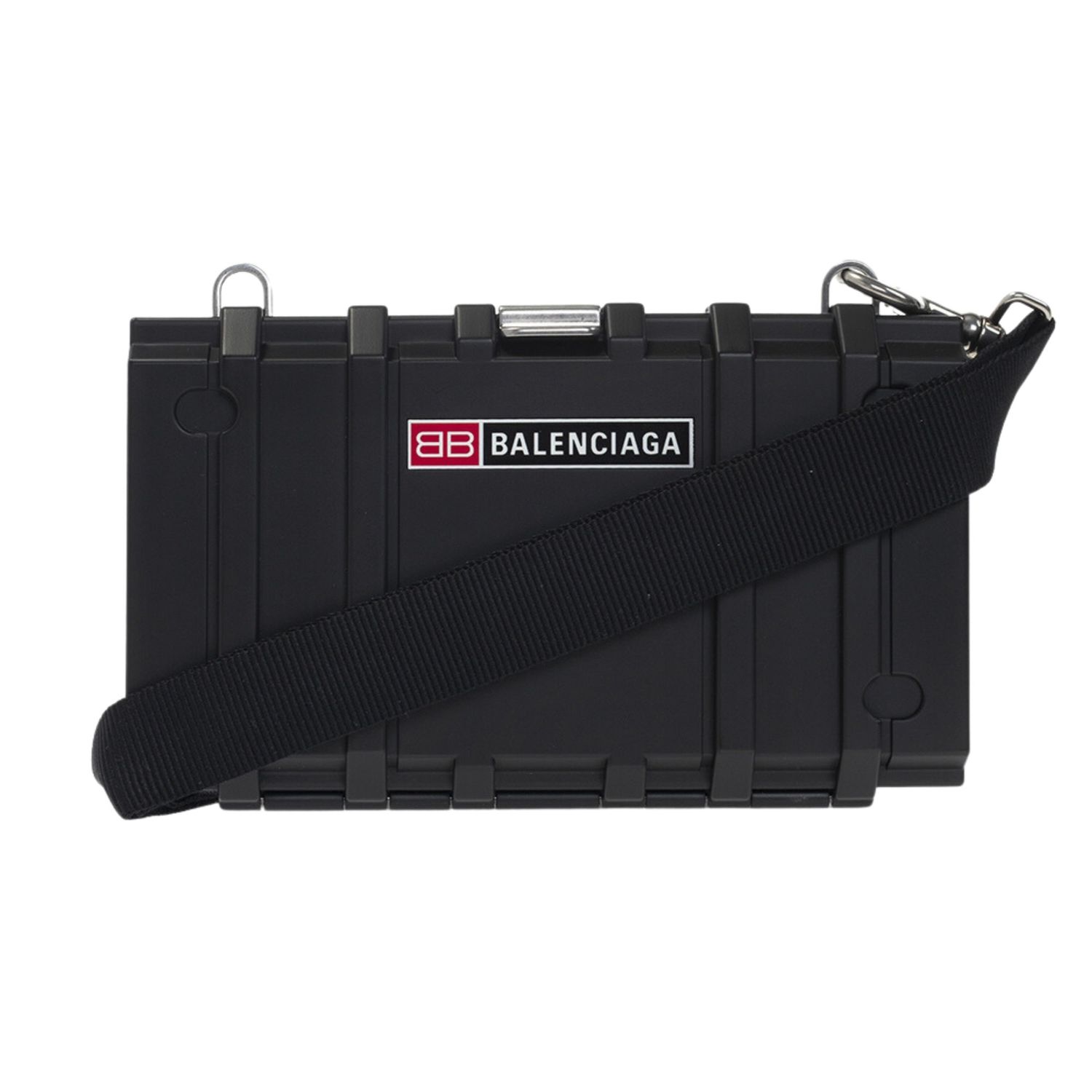 BALENCIAGA BLACK TOOLBOX CLUTCH CROSSBODY BAG