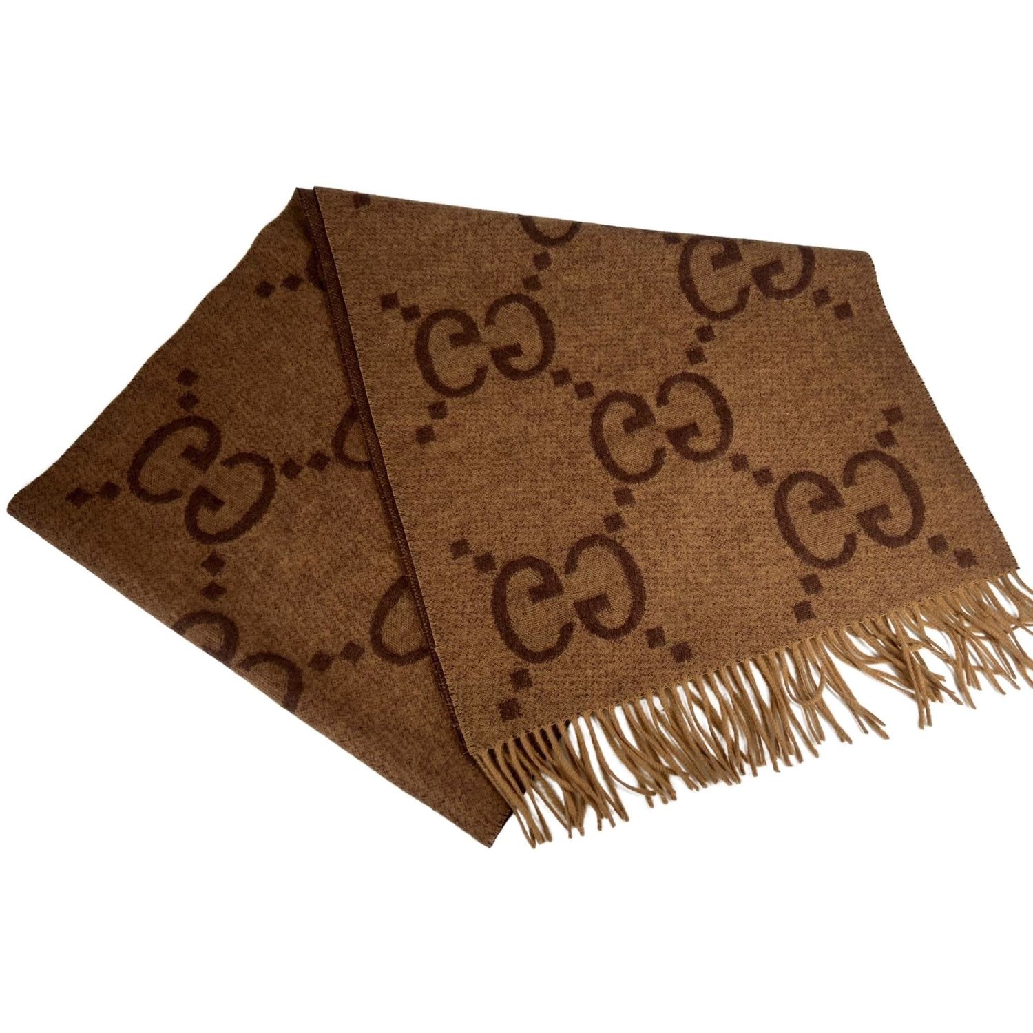 GUCCI EXPLODED GG SCARF BROWN