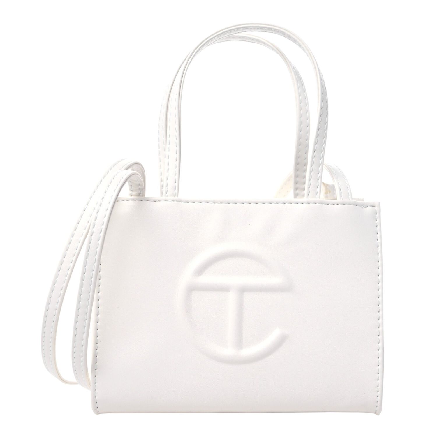 TELFAR SMALL WHITE SHOPPING BAG
