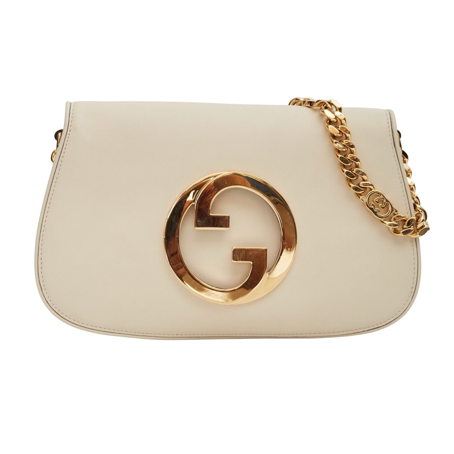 GUCCI WHITE LEATHER BLONDIE SHOULDER BAG (699268)