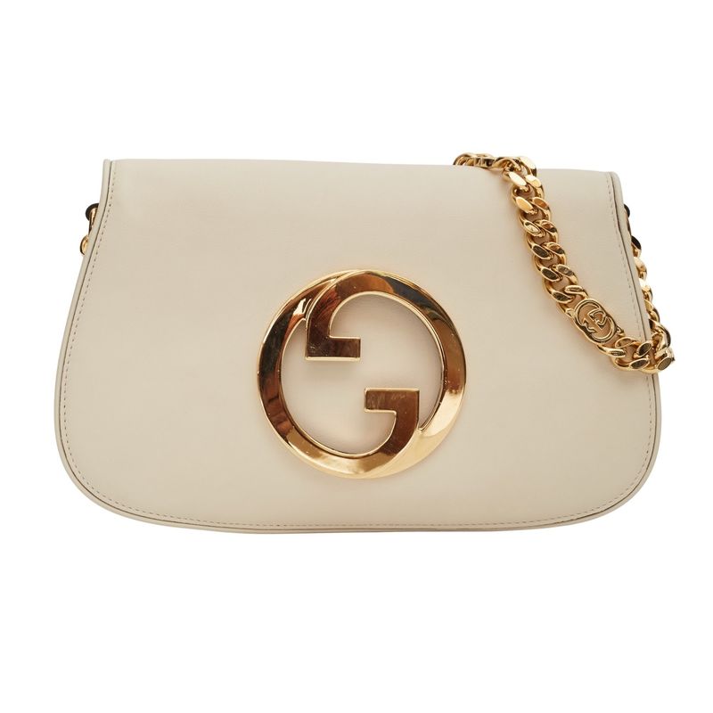 GUCCI WHITE LEATHER BLONDIE SHOULDER BAG (699268)
