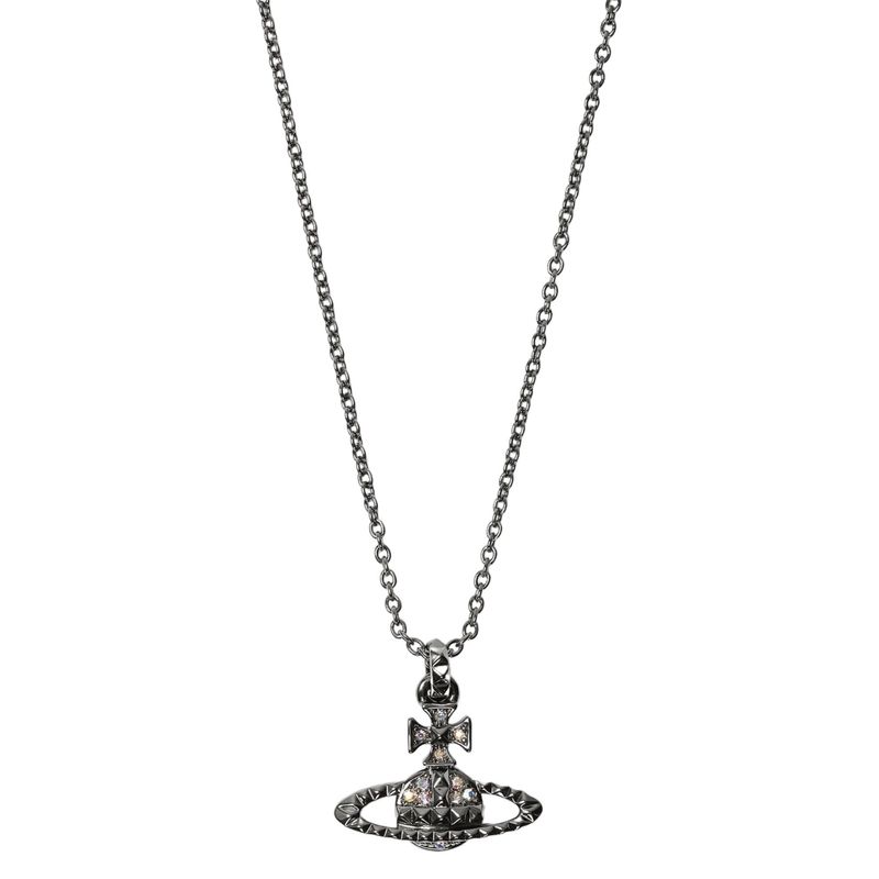 VIVIENNE WESTWOOD MAYFAIR ORB PENDANT CHAIN NECKLACE GUNMETAL