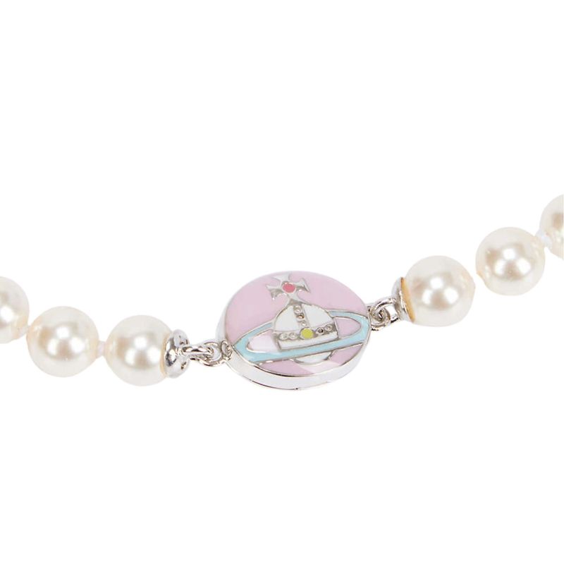 VIVIENNE WESTWOOD LOELIA PINK ORB PEARL NECKLACE