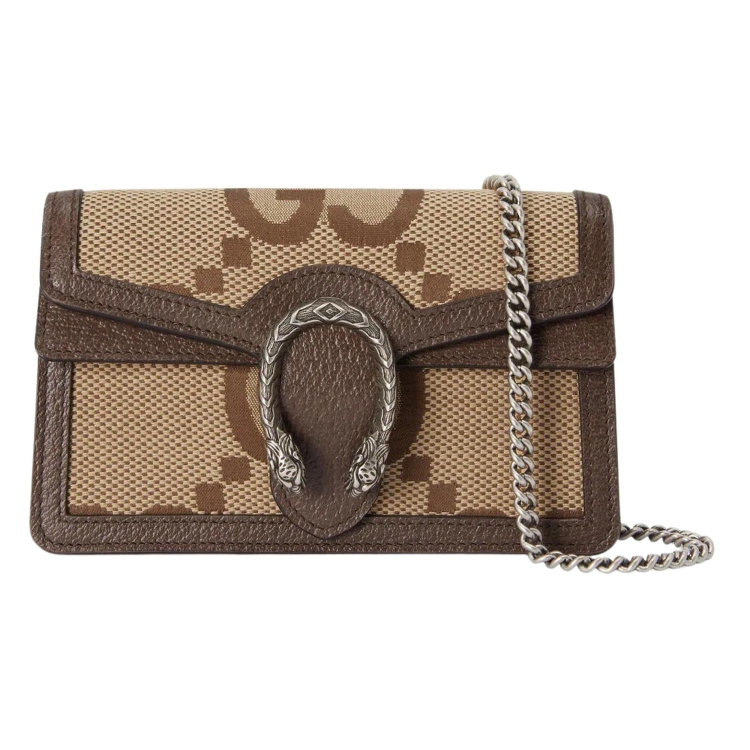 GUCCI SUPER MINI DIONYSUS GG CANVAS BAG CAMEL