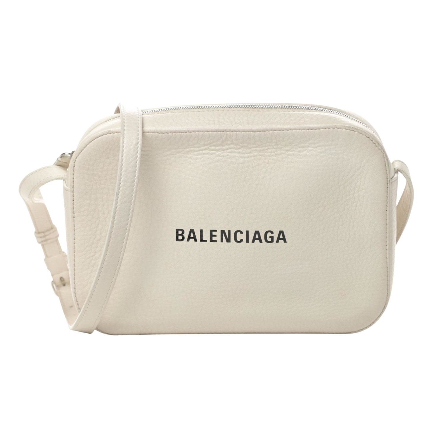 BALENCIAGA WHITE LEATHER EVERYDAY CAMERA BAG SMALL (552370)