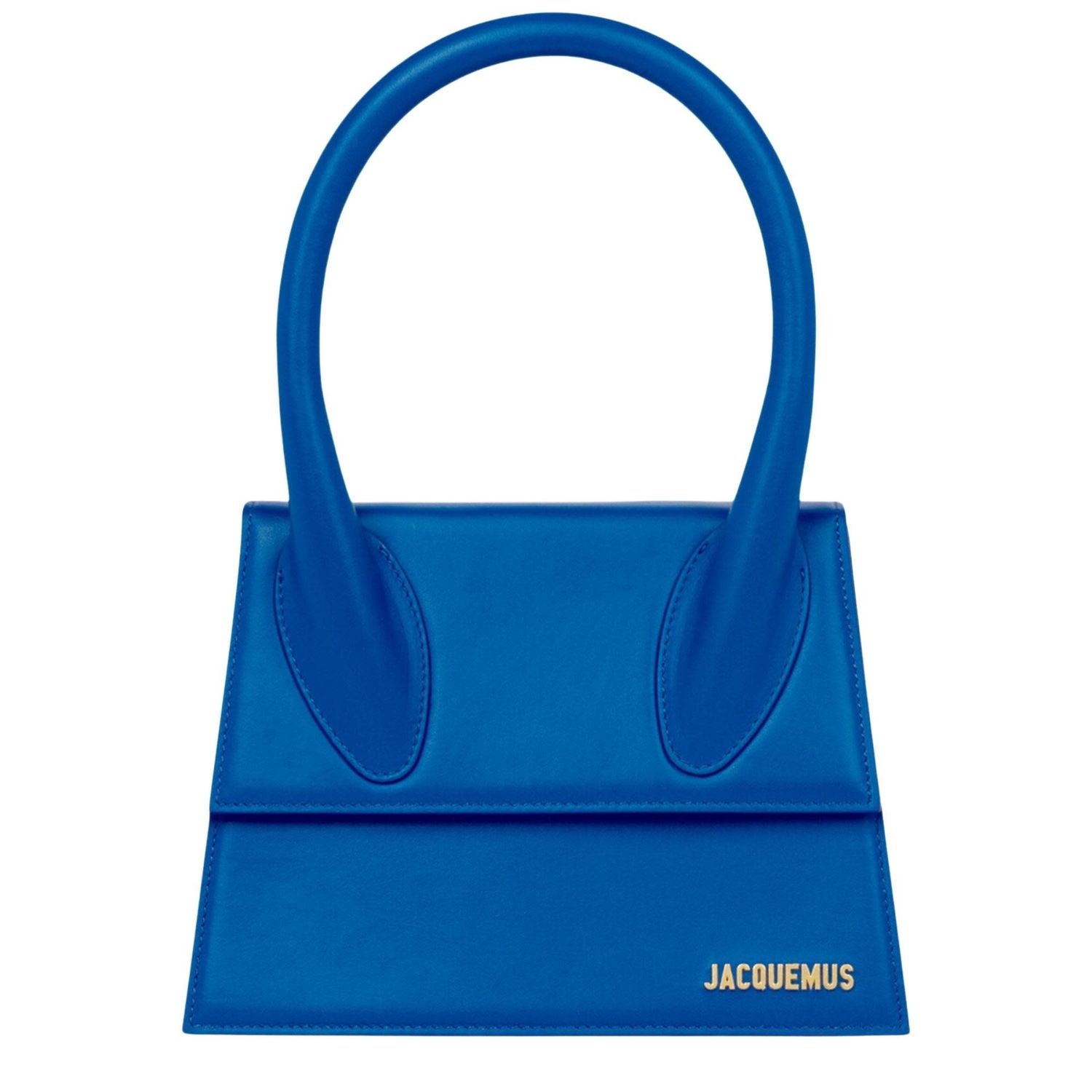 JACQUEMUS LE GRAND CHIQUITO BLUE LEATHER TOP HANDLE BAG