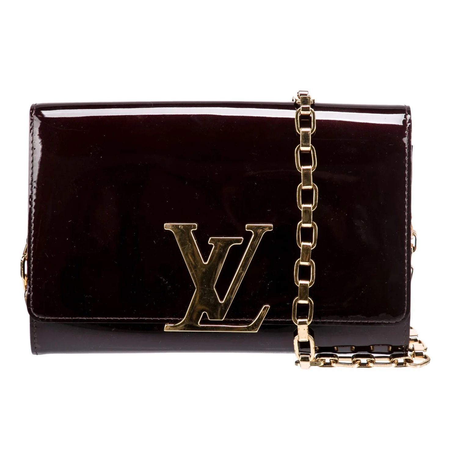 LOUIS VUITTON VERNIS LEATHER CHAIN LOUISE GM BAG