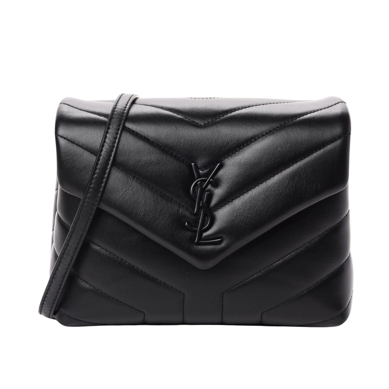 SAINT LAURENT CALFSKIN SO BLACK Y QUILTED TOY LOULOU BAG