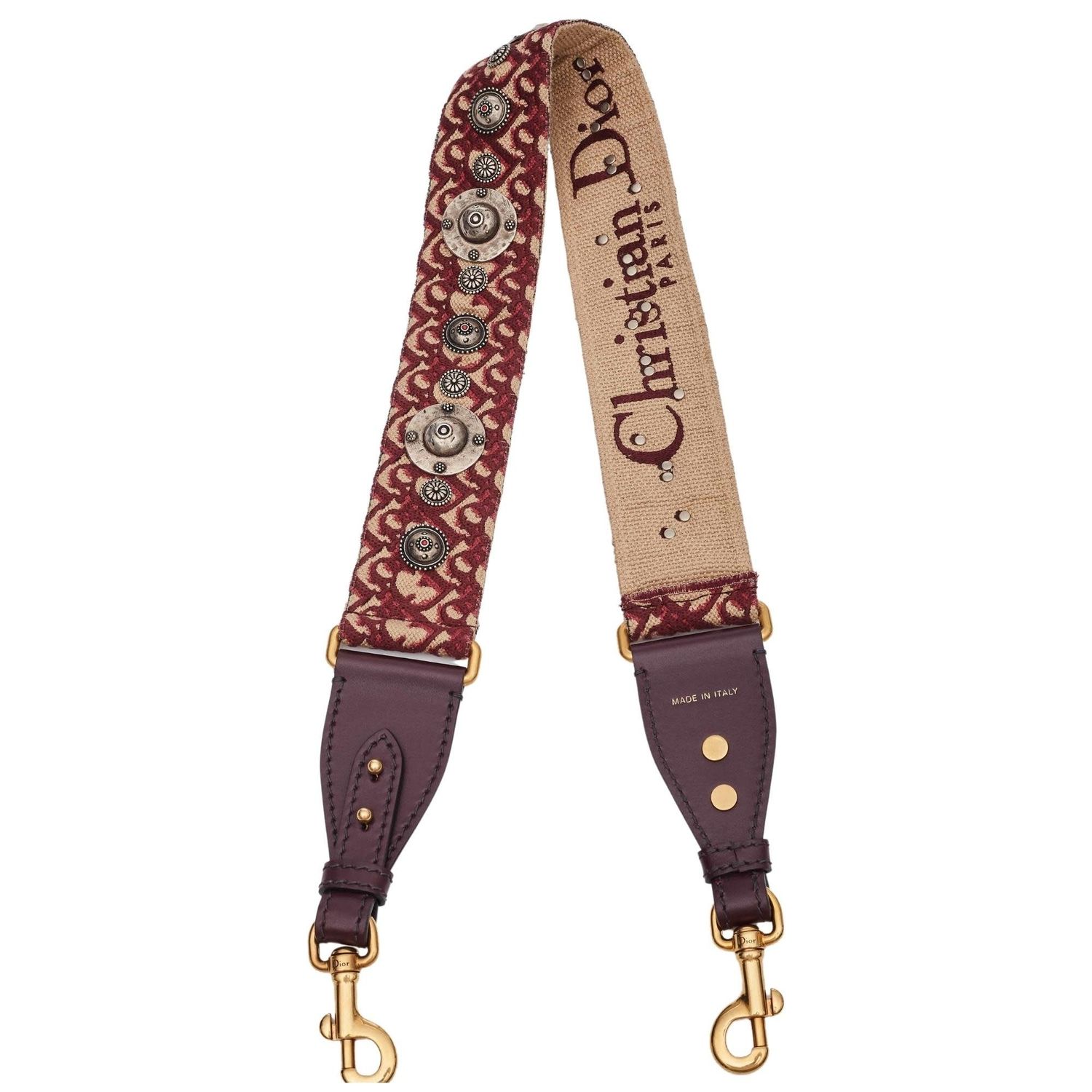 DIOR OBLIQUE BOHEMIAN STUDDED SHOULDER STRAP