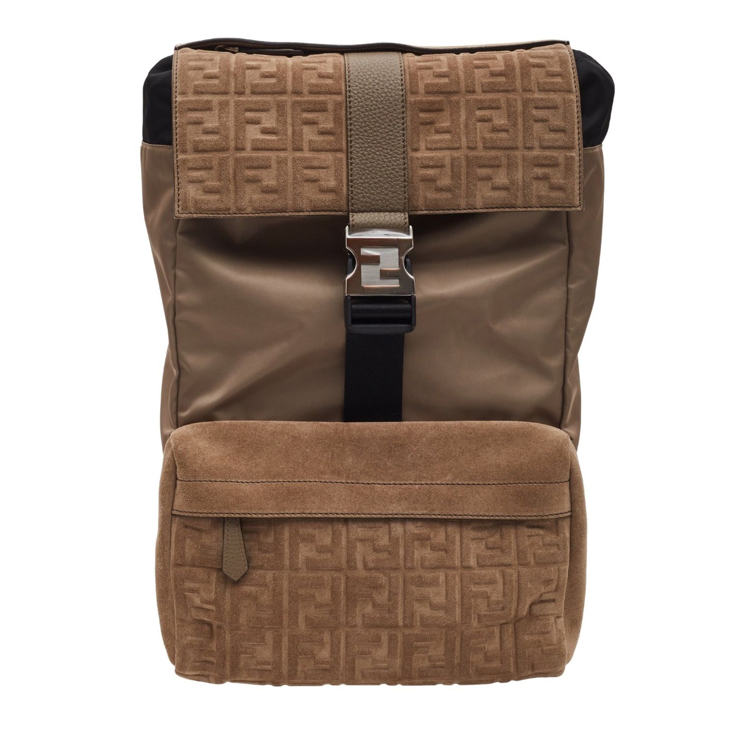FENDI FENDINESS ROMA FF MEDIUM BROWN FF BACKPACK (7VZ066)