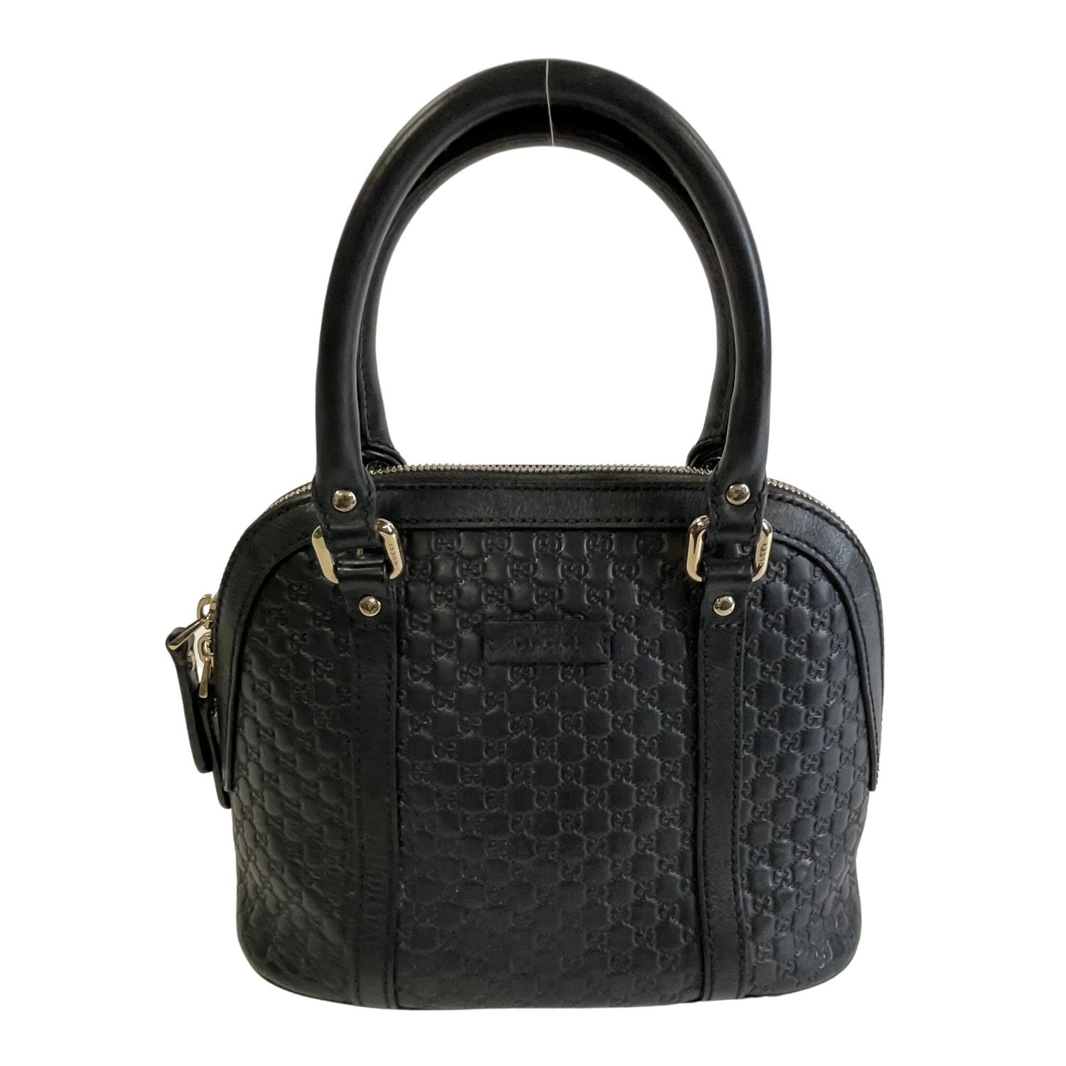 GUCCI MICROGUCCISSIMA BLACK LEATHER MINI DOME BAG
