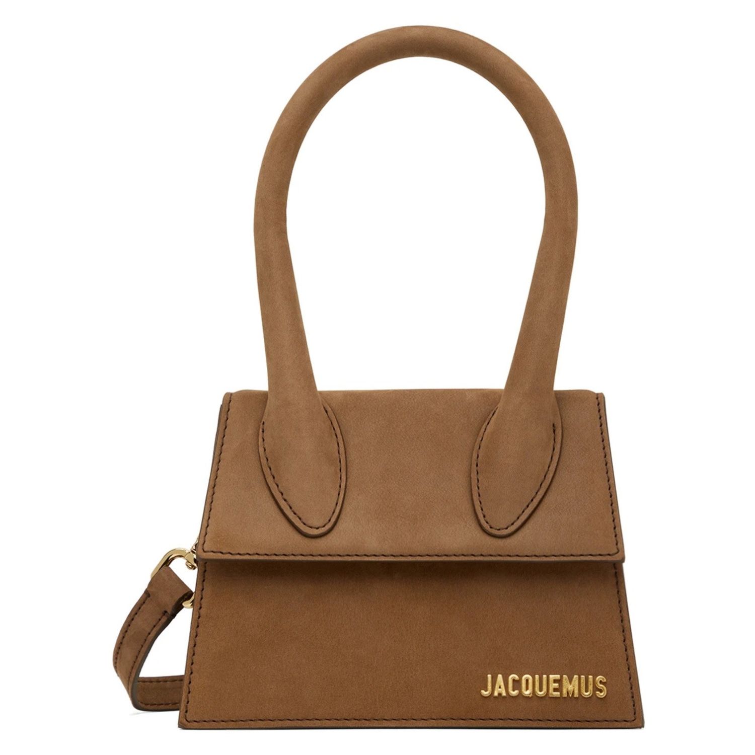 JACQUEMUS LE CHIQUITO MEDIUM BROWN SUEDE HANDBAG