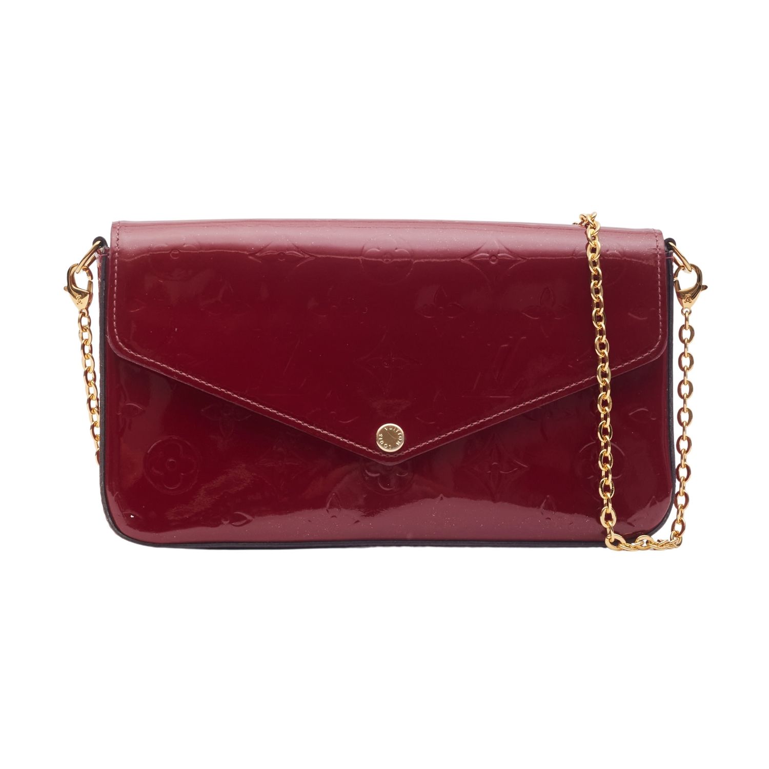 LOUIS VUITTON MAGENTA MONOGRAM VERNIS FELICIE BAG