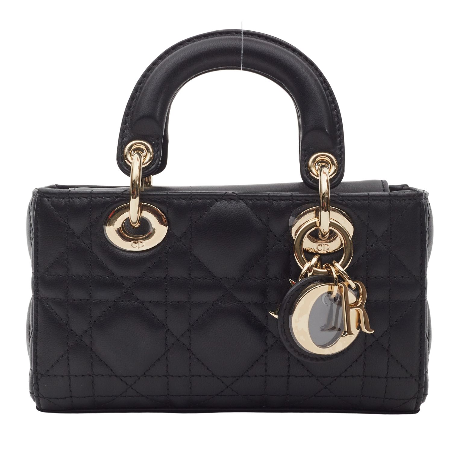 DIOR BLACK CANNAGE LAMBSKIN LADY D-JOY MICRO BAG